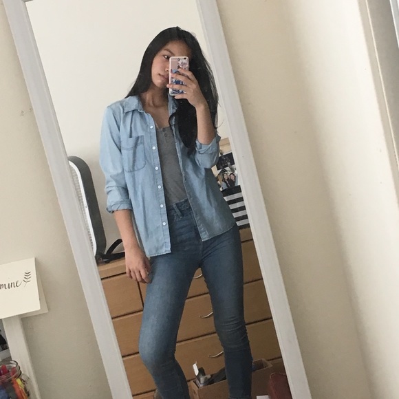 old navy denim button up - Picture 2 of 3